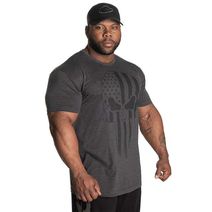 Skull Standard Tee, Dark Grey Melange