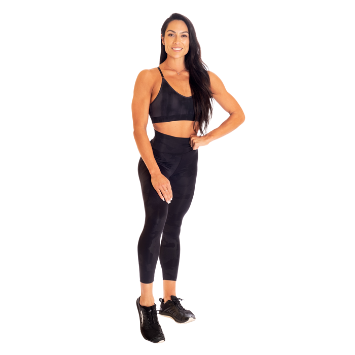 High Waist Trikoot Musta/Camo