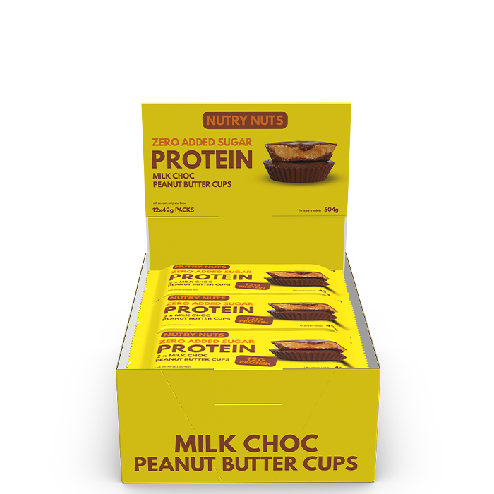 Box Nutry Nuts Protein Peanut Butter Cups 42 g Chocolate Hazelnut milk_chocolate