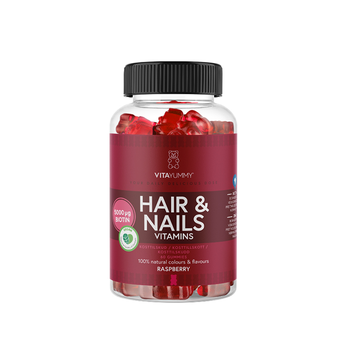 Hair & Nails Vitamiinit 60 kpl Vadelma