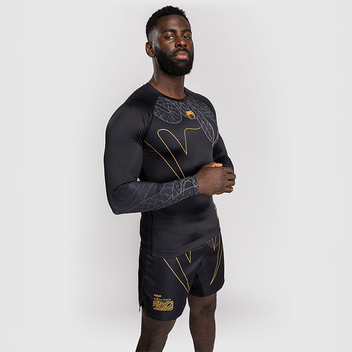 Serpenti Rashguard Pitk&auml;hihainen Musta Hopea Kulta