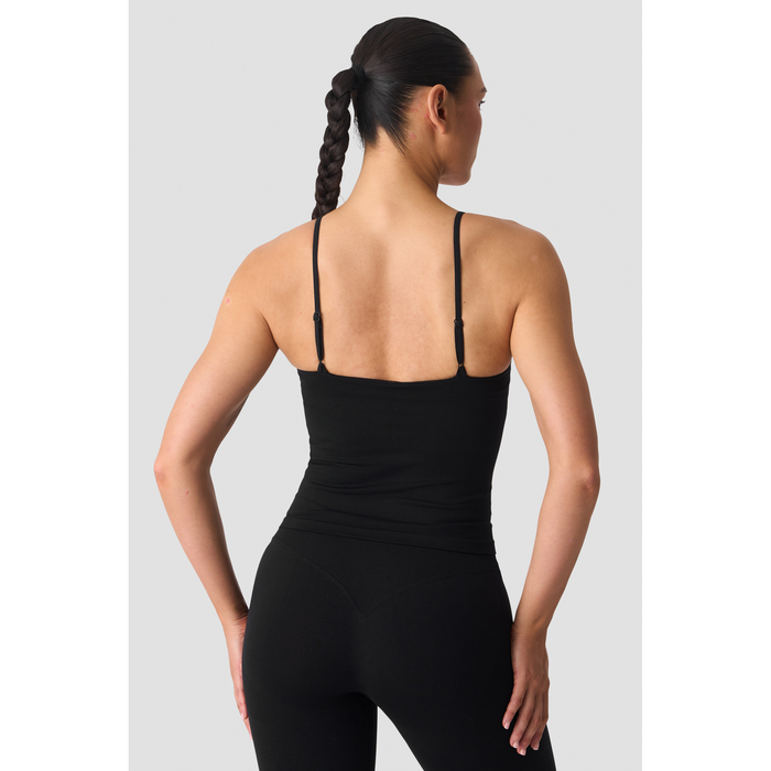 Smooth Seamless 2 in 1 Toppi Ohuet Olkaimet Musta