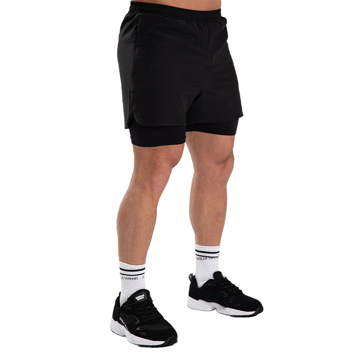 Cortez 2-in-1 shortsit, musta