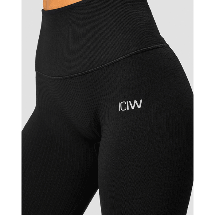 Ribbed Define Seamless Pocket Tights Musta