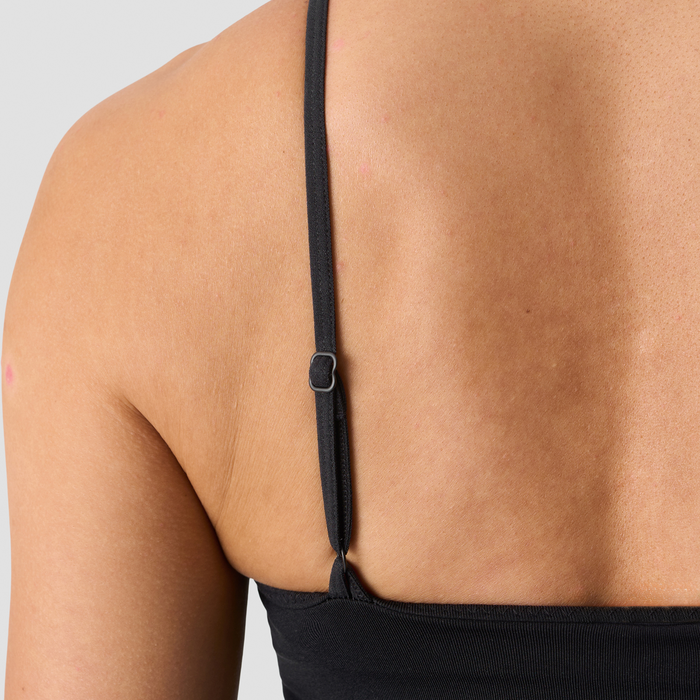 Smooth Seamless 2 in 1 Toppi Ohuet Olkaimet Musta