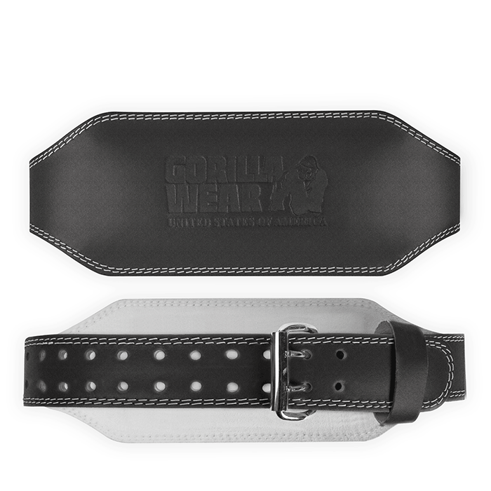 Gorilla Wear Gear 6 Inch Padded Leather Belt Black/Black