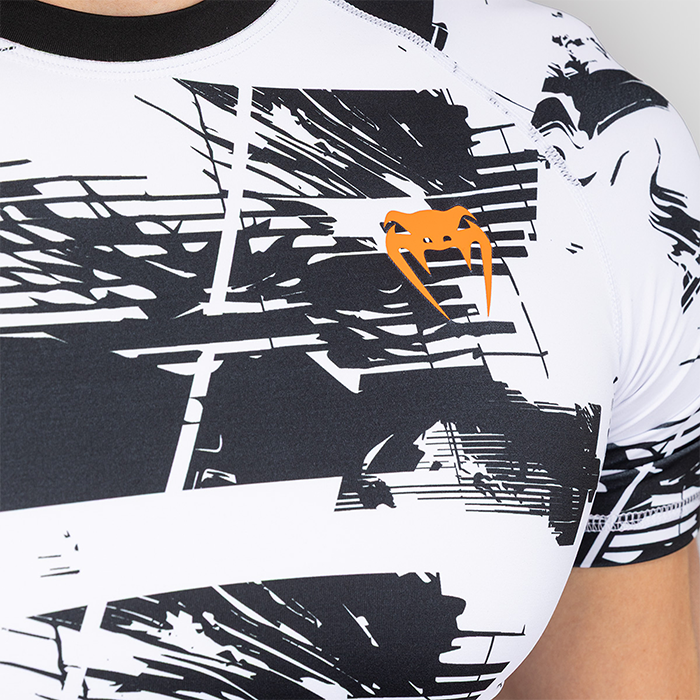 UFC Zenith by Venum Fight Week Rashguard Lyhythihainen Musta Valkoinen Oranssi