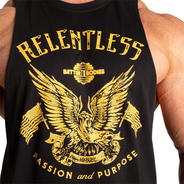 Relentless Cut Out T‑Paita Musta Keltainen