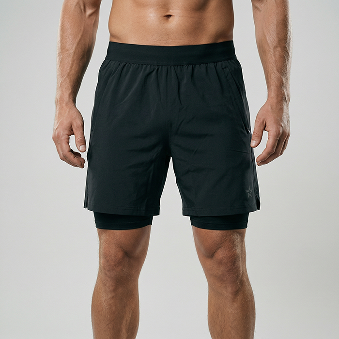 Star 2-in-1 Shortsit Musta