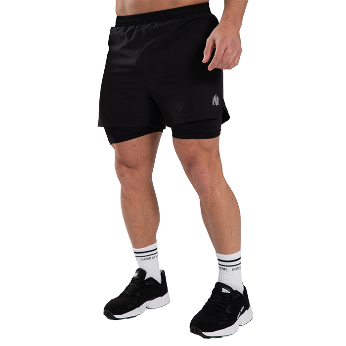 Cortez 2-in-1 shortsit, musta