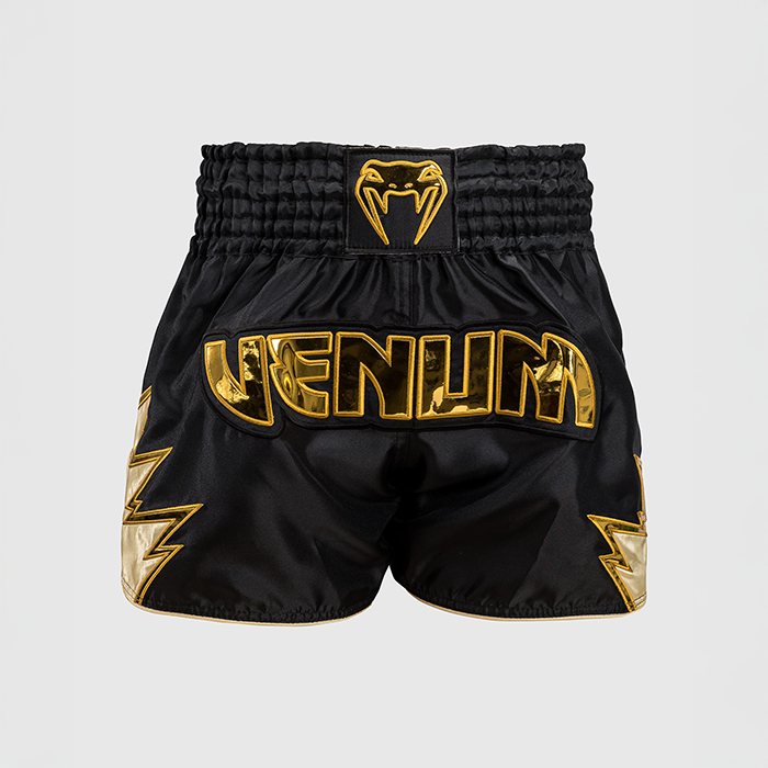 Inferno Muay Thai Shorts Musta Kulta