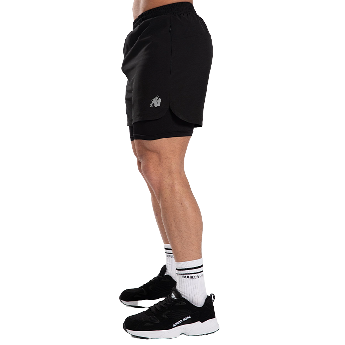 Cortez 2-in-1 shortsit, musta