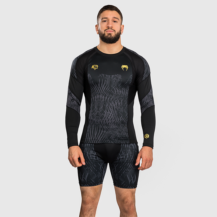 Venum X Chimaev Wild Borz Rashguard Pitk&auml;hihainen Musta Harmaa