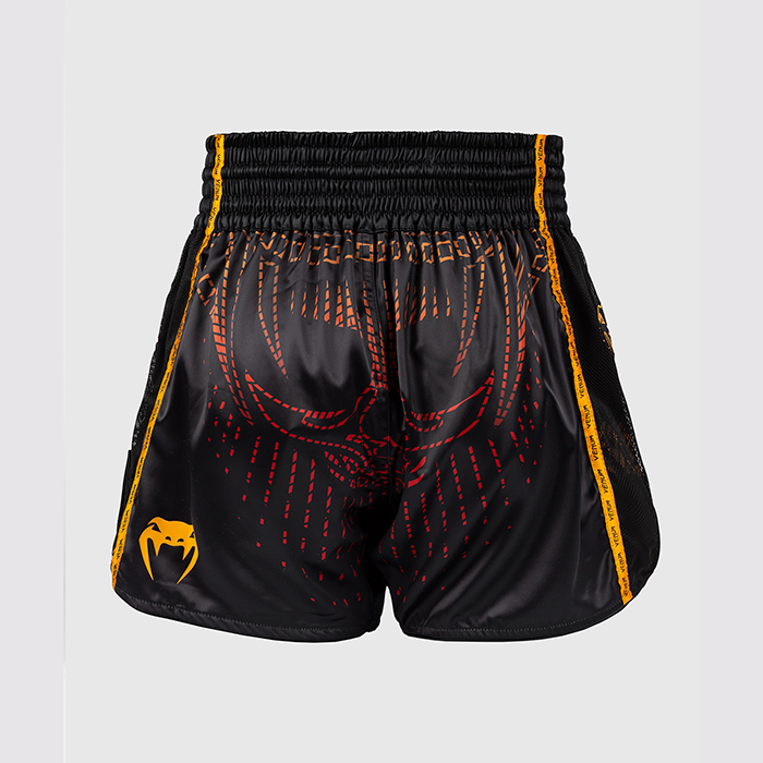 Venum Quetzal Fury Muay Thai Shortsit Musta Punainen Oranssi