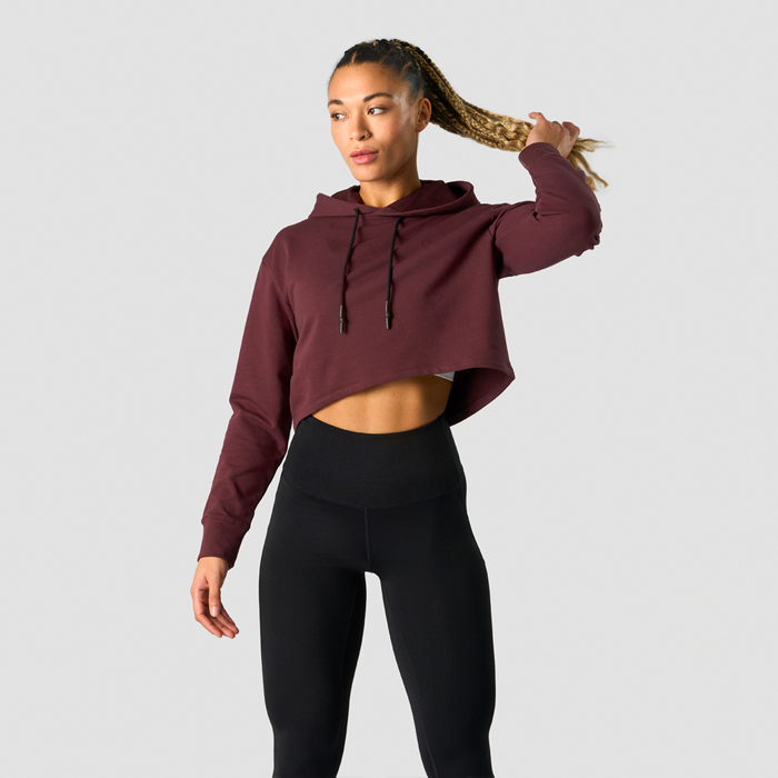 ICANIWILL Stride Cropped Hoodie Burgundy