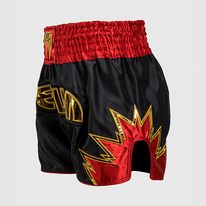 Inferno Muay Thai Shorts Musta Kulta Punainen