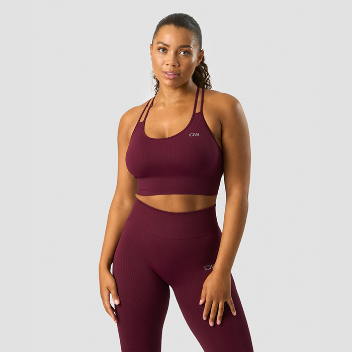 Ribbed Define Seamless Sports Bra Dark Burgundy