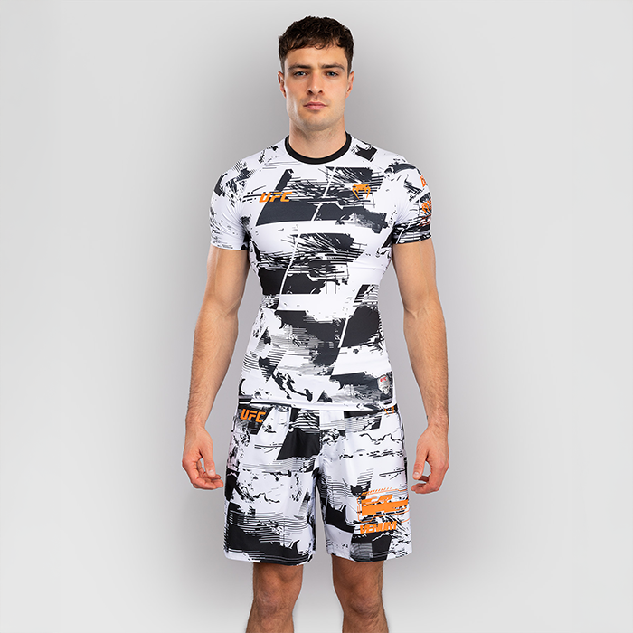 UFC Zenith by Venum Fight Week Rashguard Lyhythihainen Musta Valkoinen Oranssi