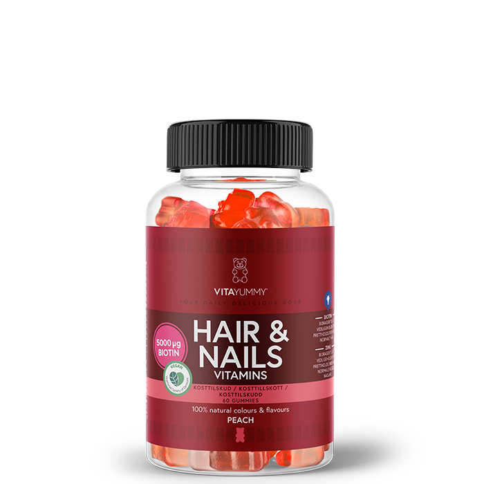 Hår & Naglar Persika 60 Gummies