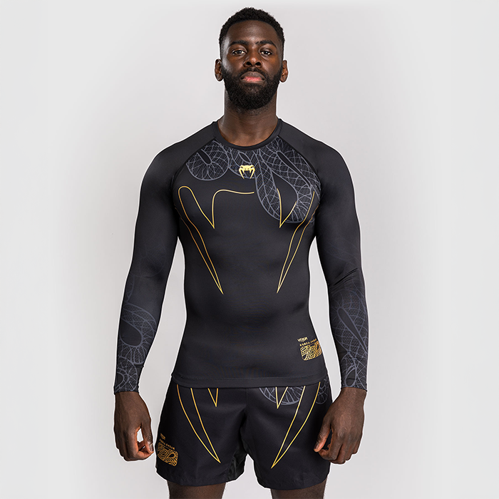 Serpenti Rashguard Pitk&auml;hihainen Musta Hopea Kulta