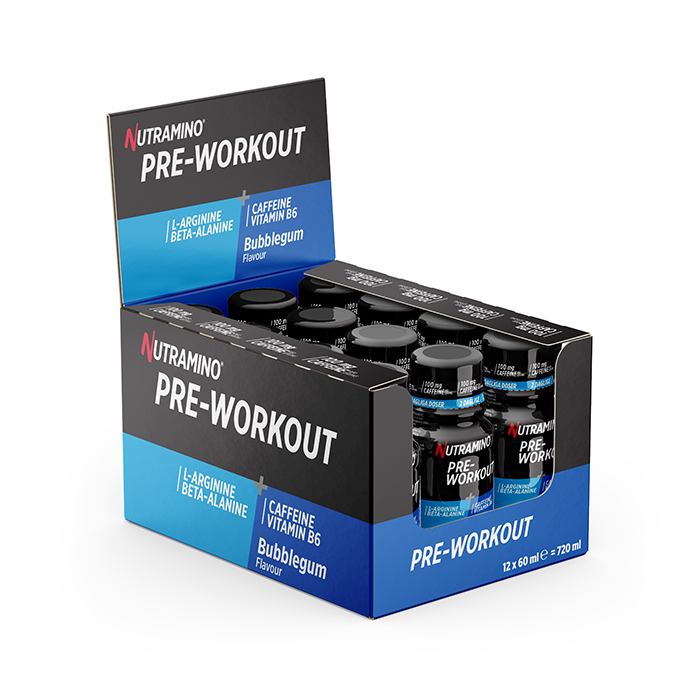 12 x Nutramino PWO Shot, 60 ml Bubblegum