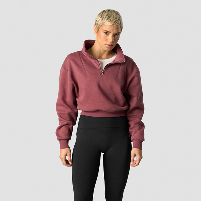 Nimble Cropped 1/4 Zip, Wild Berry
