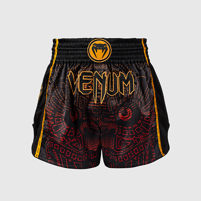 Venum Quetzal Fury Muay Thai Shortsit Musta Punainen Oranssi