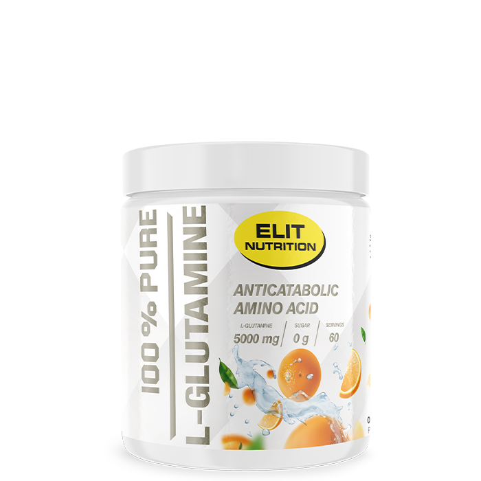 ELIT 100% Pure L-glutamine, 300 g, Orange Kort datum Orange