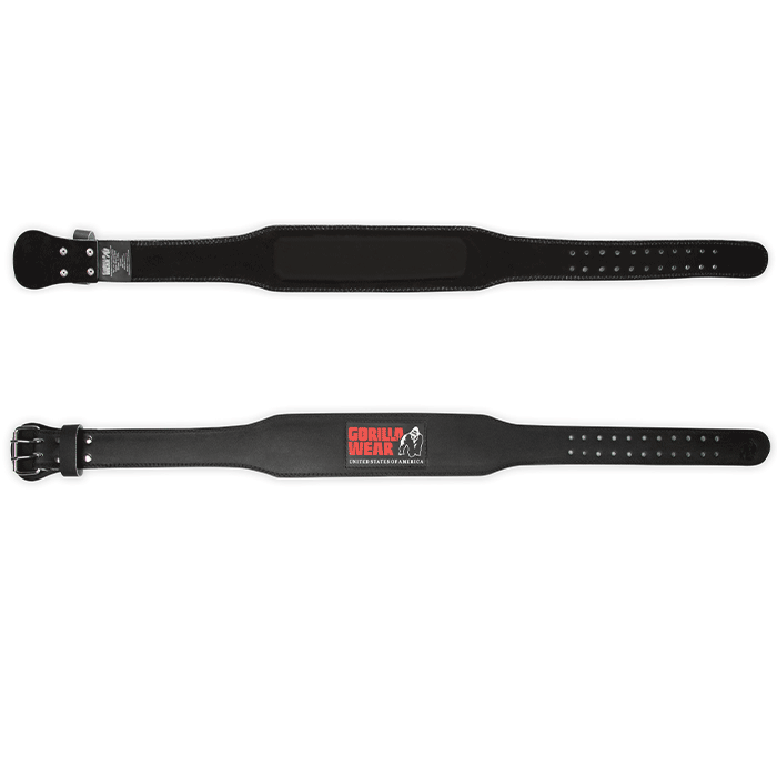 4 Inch Pehmustettu Nostohihna, Nahkainen Musta/Punainen