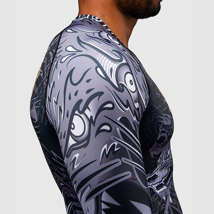 Venum Wolf Atak Rashguard Pitk&auml;hihainen Musta Harmaa