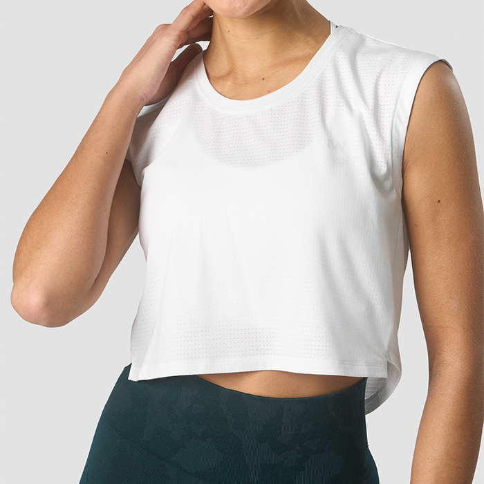 ICANIWILL Stride Cropped Tank Wmn White
