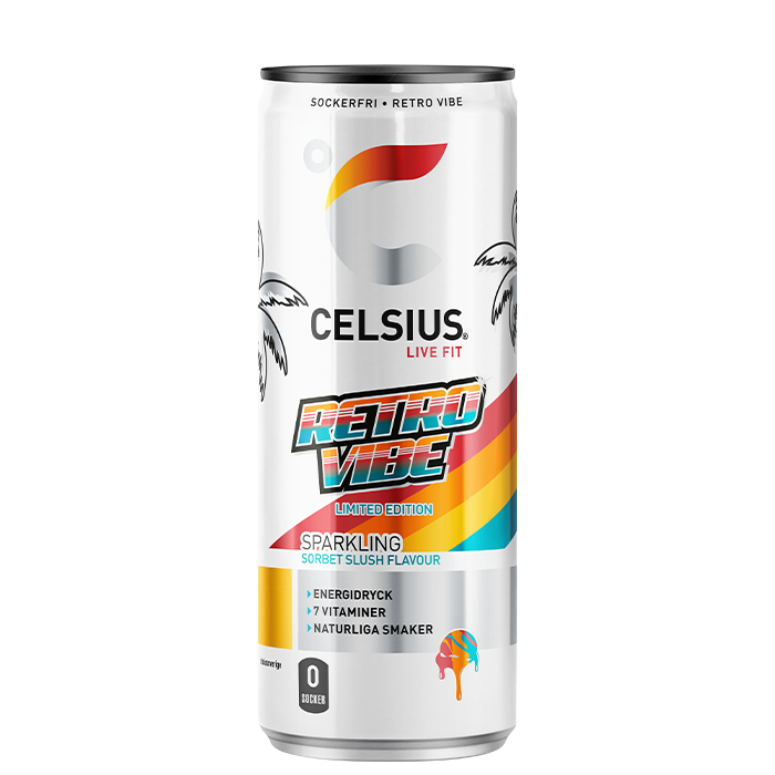 24 x Celsius Energiajuoma 355 ml Retro Vibe - NEW