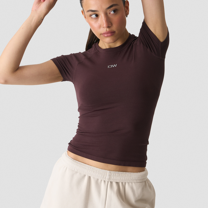 Smooth Seamless T-paita Ruskea