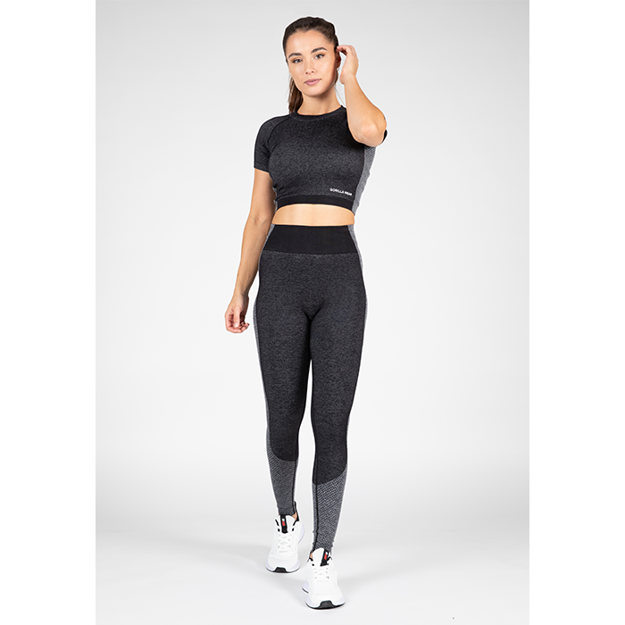 Selah Seamless Crop Top, Black