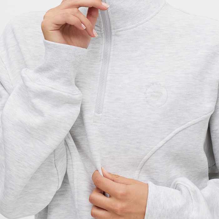 Base Half‑Zip Vaaleanharmaa