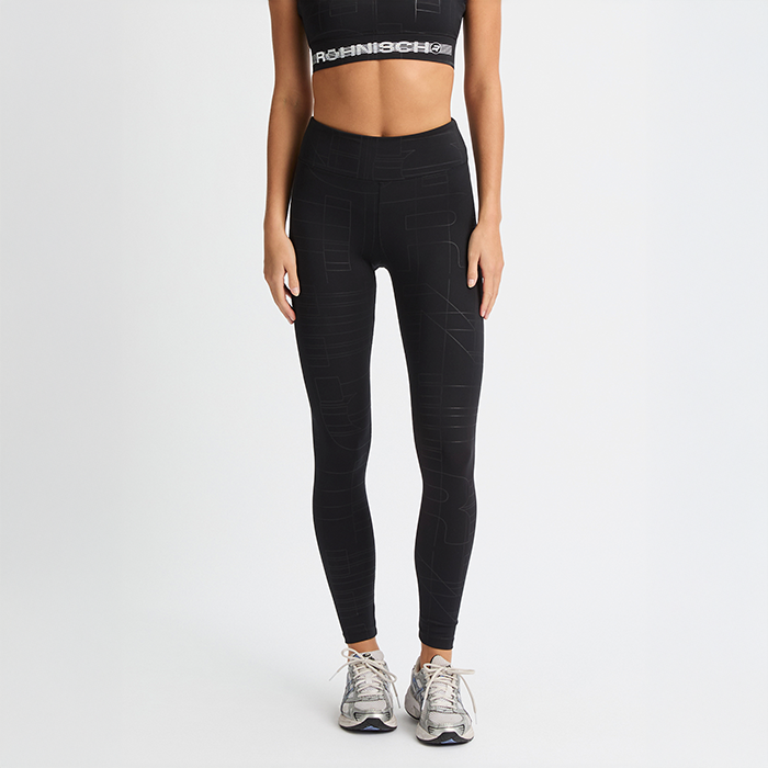 Logo Effect Emboss Tights Musta