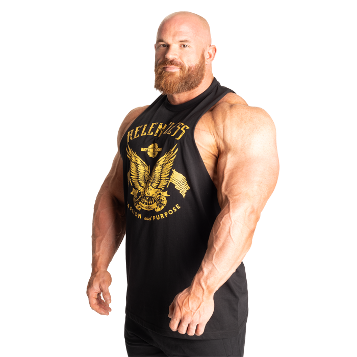 Relentless Cut Out T‑Paita Musta Keltainen