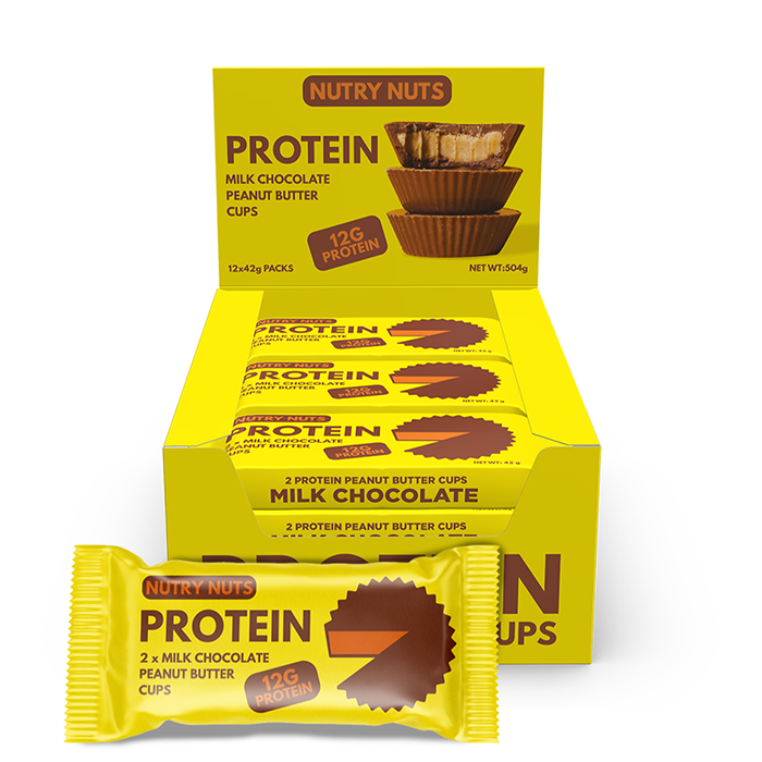 Box Nutry Nuts Protein Peanut Butter Cups 42 g Chocolate Hazelnut milk_chocolate