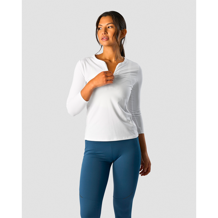 Charge Zipper 7/8 Sleeve Wmn, White