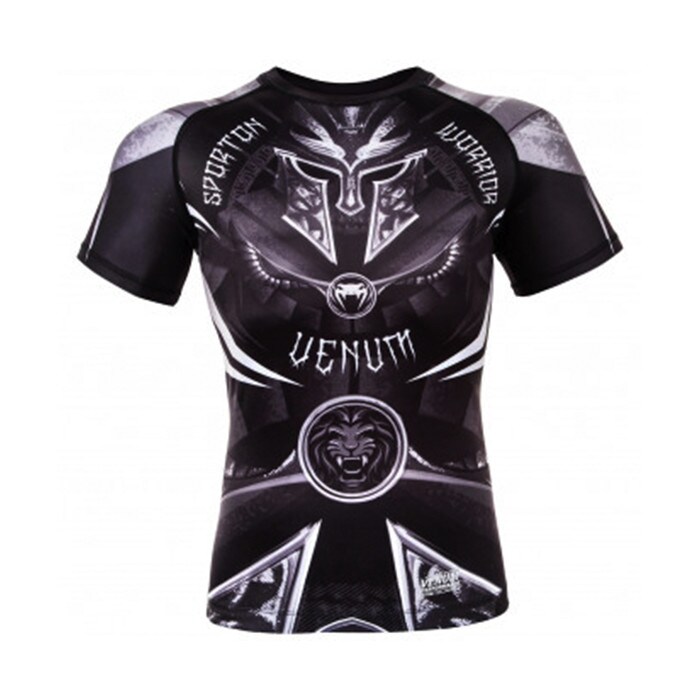 Venum Gladiator 3.0 Rashguard Black/White Short Sleeves